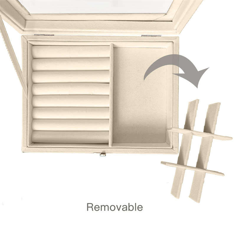 Clear Lid Velvet Jewelry Storage Box for Rings Earrings Necklace Tray Display Box