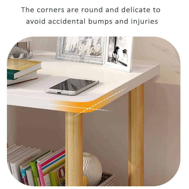 2-Tier Side Table Sofa Bed Side Table Bedroom Storage 40 x 40 x 53 cm