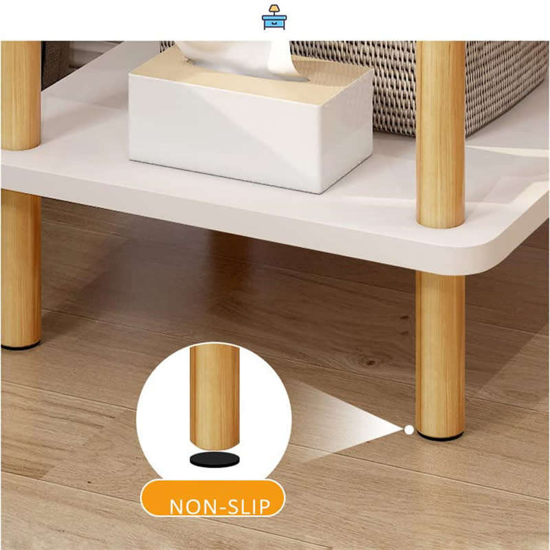 2-Tier Side Table Sofa Bed Side Table Bedroom Storage 40 x 40 x 53 cm