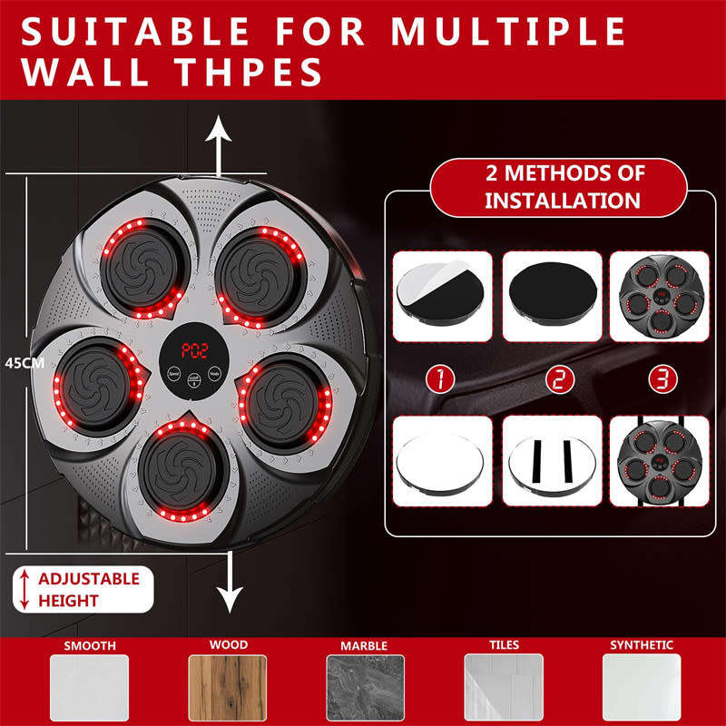 Adult Smart Electronic Music Boxing Mat Wall Mounted Smart Music Boxing Training Equipment