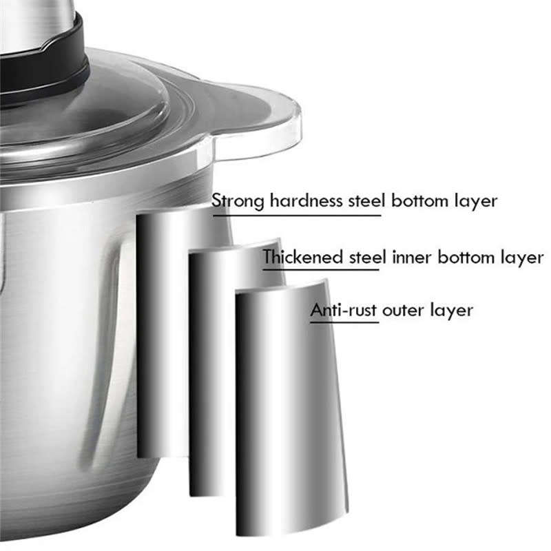 2L Electric Food Processor Stainless Steel Meat Mixer Food Chopper Electric Blender