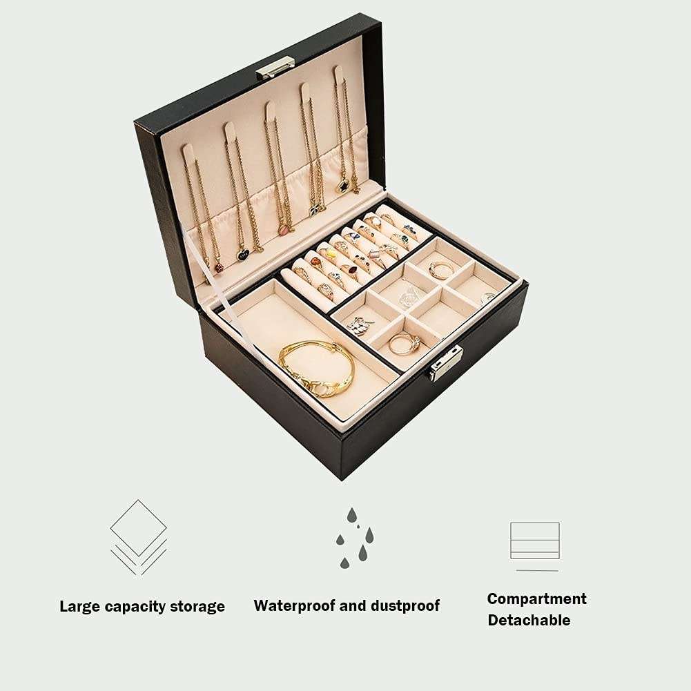 Lockable Jewelry Box Travel Earring Storage Box