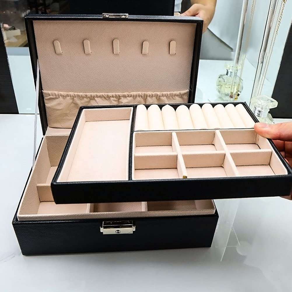 Lockable Jewelry Box Travel Earring Storage Box