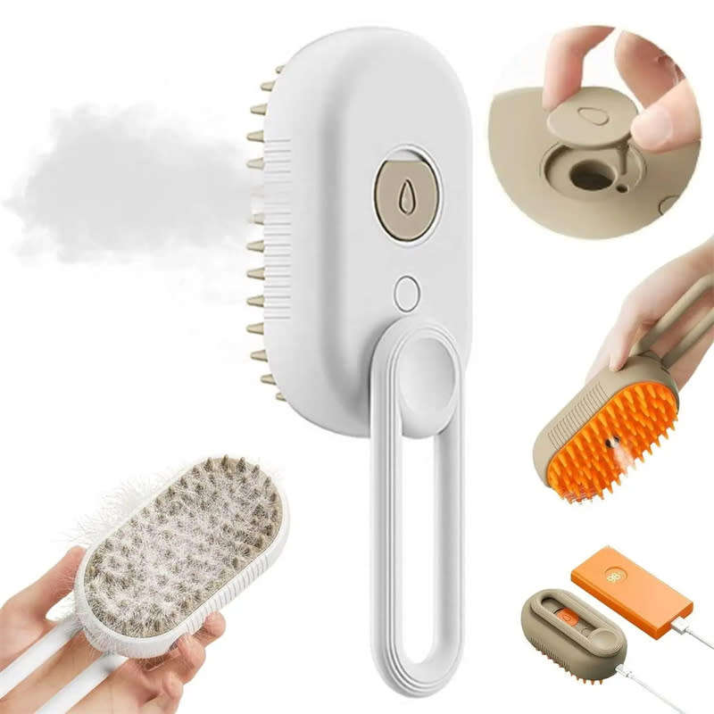 3 in 1 Electric Pet Shower Silicone Massage Steam Brush for Hair Removal