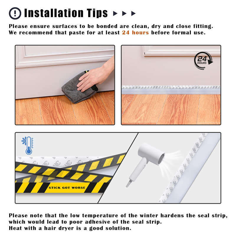 3M Silicone Door Seal Glass Gap Warm Sealing Door Window Weatherproofing Tape