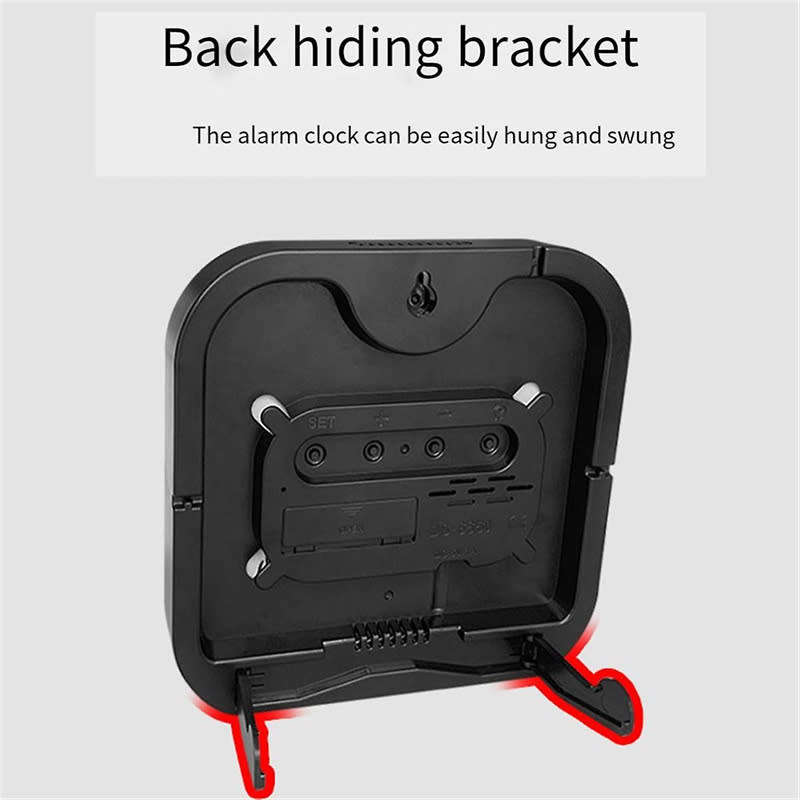 LED Digital Wall Clock Electronic Alarm Clock Bedroom Desk Clock with Temperature Calendar