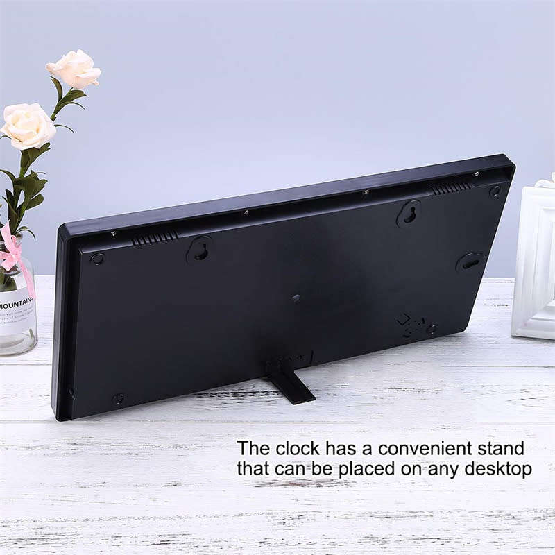 18.5 Inch Extra Large LED Digital Wall Clock/Calendar Large Display, Wall Mounted Desk Clock Timer