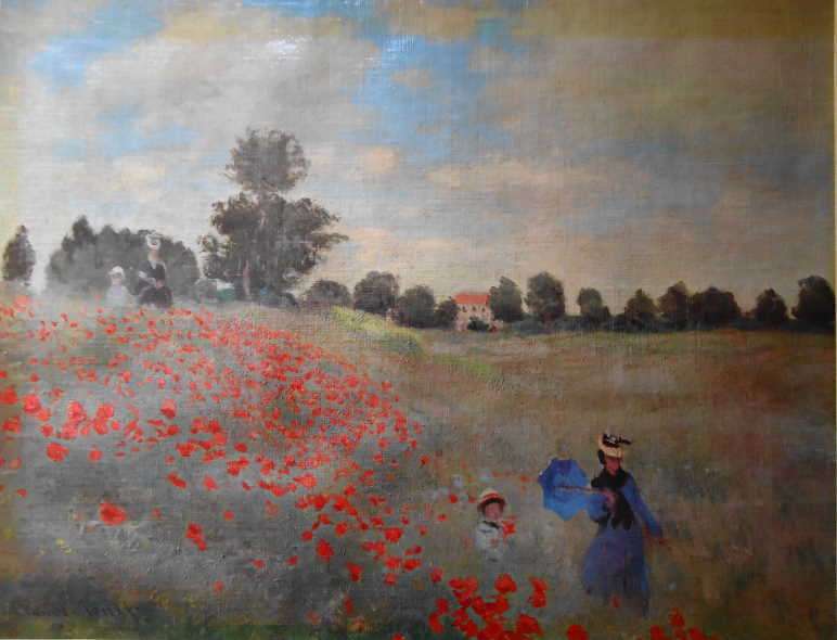 Claude Monet (1840-1926) - Die Mohnblomen - vintage oleograph on canvas