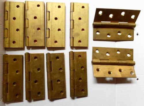 SOLID BRASS HEAVY DUTY DOOR HINGES X 10