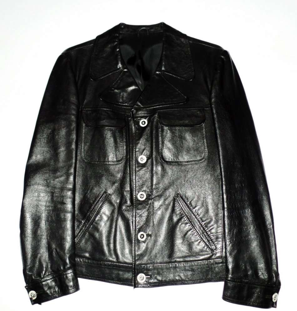 ITALIAN MENS GENUINE LEATHER JACKET - SIZE 50 (MEDIUM)