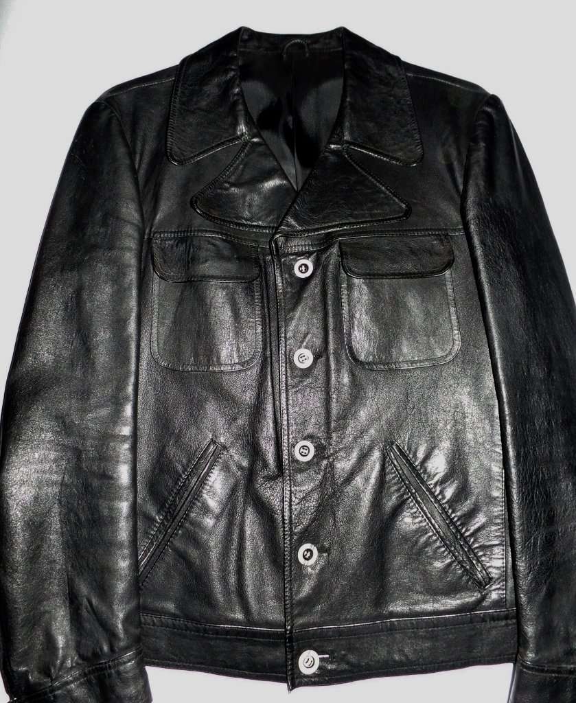 ITALIAN MENS GENUINE LEATHER JACKET - SIZE 50 (MEDIUM)