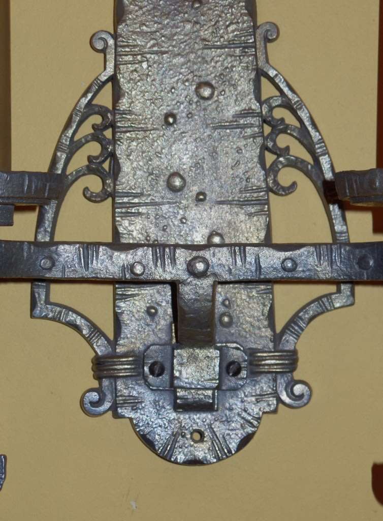 ART NOUVEAU SILVERED BRONZE WALL LIGHTS - TWO MATCHING PAIRS - REWIRED