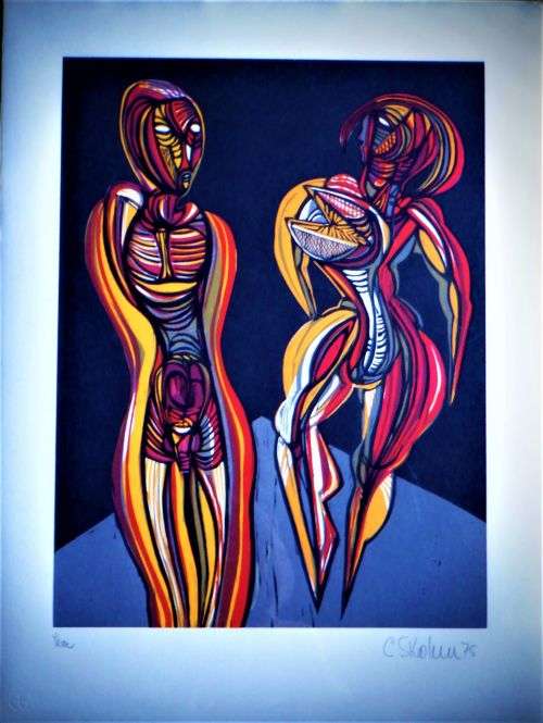 CECIL SKOTNES - COLOUR WOODCUT TRIAL