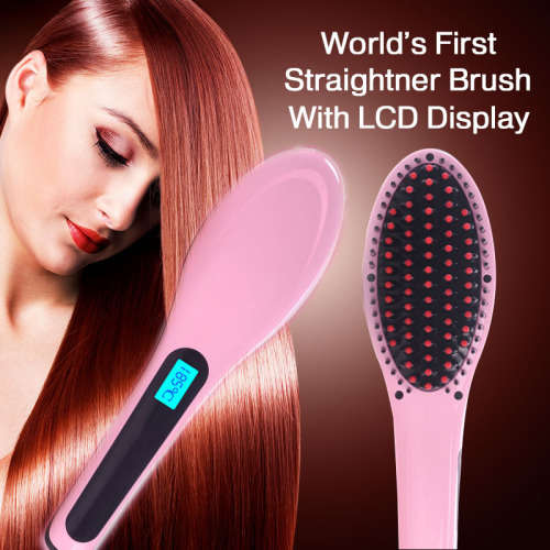 Fast Electric Hair Straightening Brush with LCD display