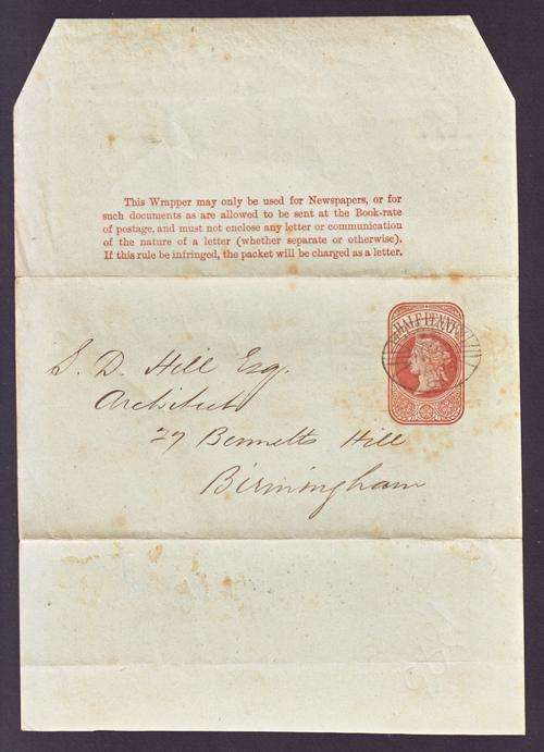 QV NEWSPAPER WRAPPER COMPLETE POSTED 1883 "GLASGOW" - UNTORN WITH GUM