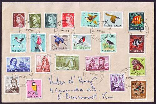 COMPLETE (22V) 1966 DEFINITIVES ON COVER WITH FIRST DAY CANCEL