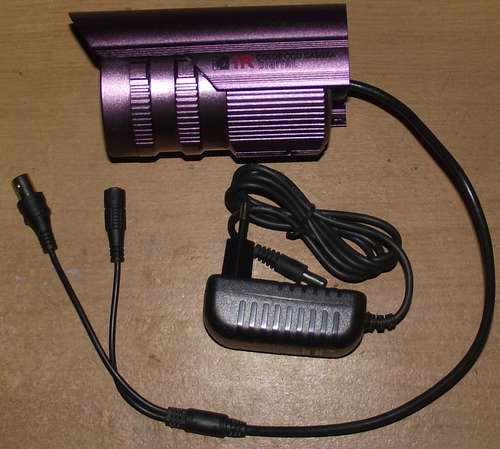 3.6mm Lens 35 LEDs Waterproof IR Night Vision Surveillance Camera (Purple)