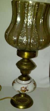 Vintage Decorative Metal & Porcelain Table Lamp