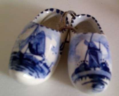 Very Small Pair of Delft Shoes - Made in Holland