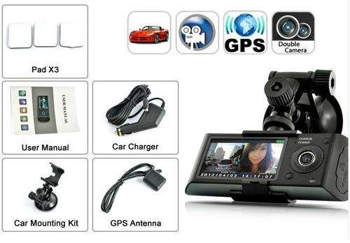 Car DVR Camera Dual Lens R300 Front/In 140° 2.7 LCD GPS Log Driving Track LOCAL STOCK