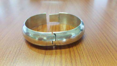 Sterling Silver Wide Rounded Bangle Bracelet with Open Box Clasp