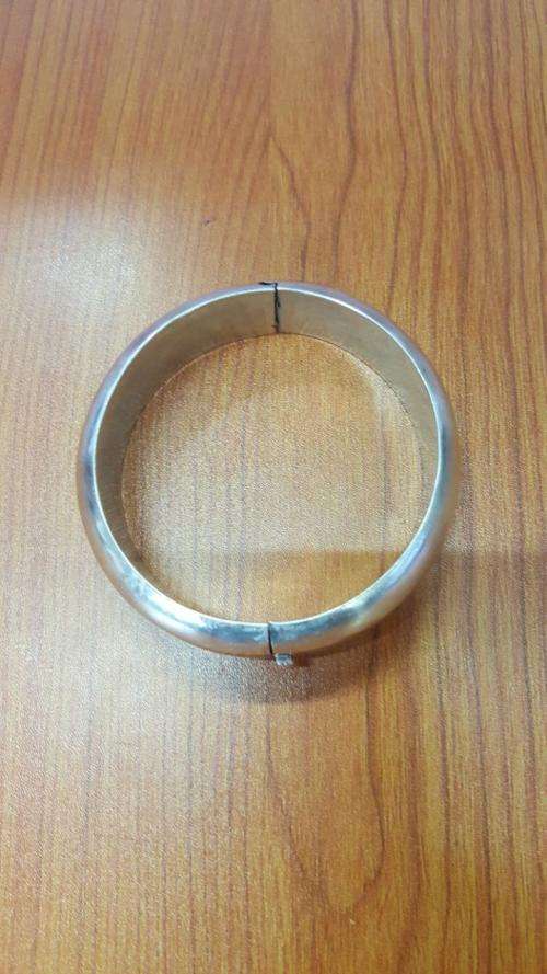 Sterling Silver Wide Rounded Bangle Bracelet with Open Box Clasp