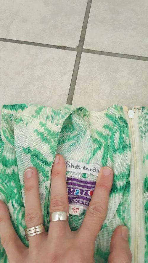 Vintage Stuttafords Leaf Pattern Dress - Size 36