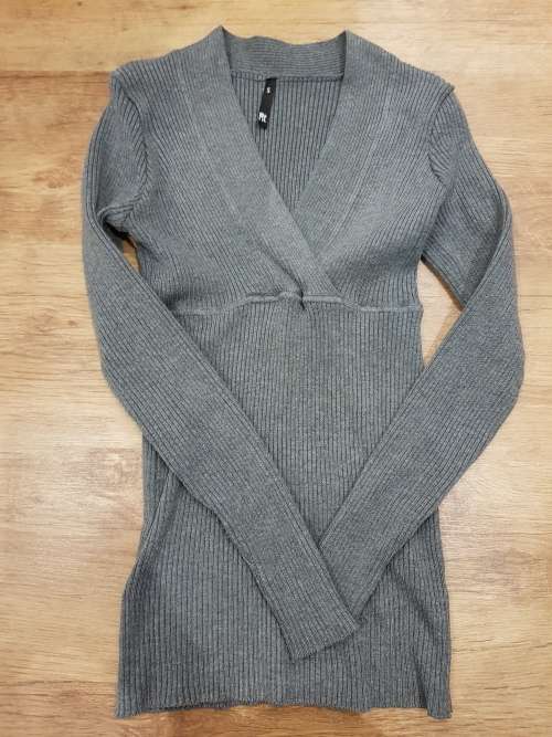 Grey Pullover V-Neck Jersey