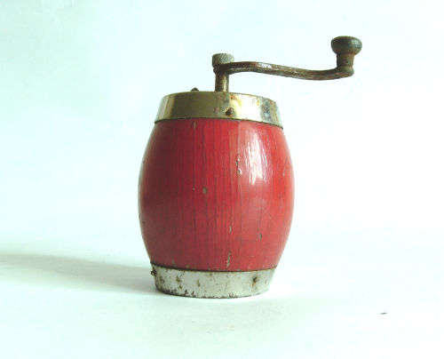 Vintage Wooden pepper mill, wine barrel shape