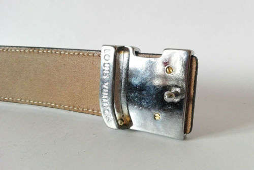 Louis Vuitton initiales black men's leather belt, 001173