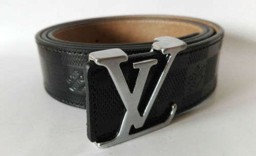 Louis Vuitton initiales black men's leather belt, 001173