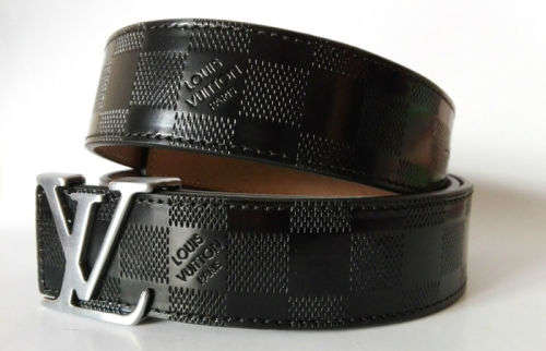 Louis Vuitton initiales black men's leather belt, 001173