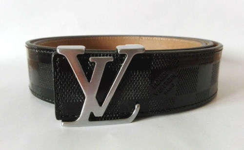 Louis Vuitton initiales black men's leather belt, 001173