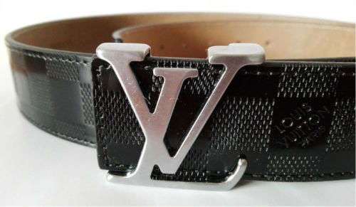 Louis Vuitton initiales black men's leather belt, 001173