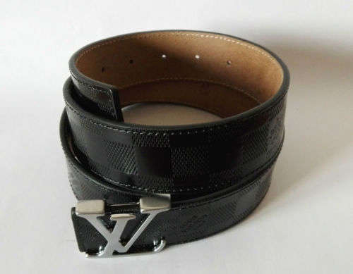 Louis Vuitton initiales black men's leather belt, 001173