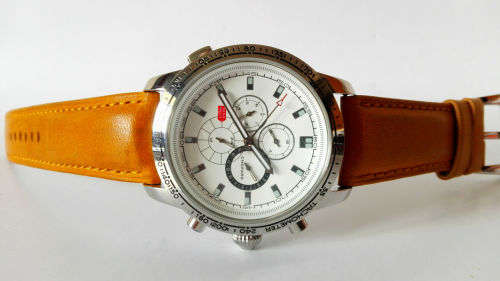 Men's Watch Chopard Mille Miglia White Dial Brown Leather Wristband