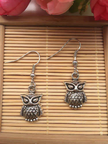 Owl handmade fashion Tibet Silver Earrings