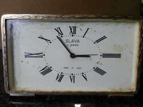 Vintage Soviet Russian Mechanical Clock, Slava Alarm Clock, works excellent