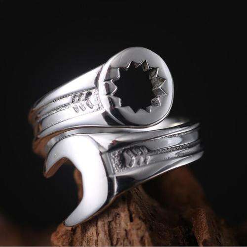 Unisex's Fashion Vintage Stainless Steel Feather Punk Biker Ring