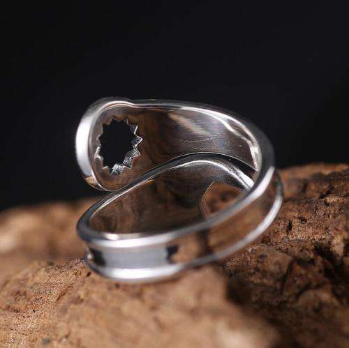 Unisex's Fashion Vintage Stainless Steel Feather Punk Biker Ring