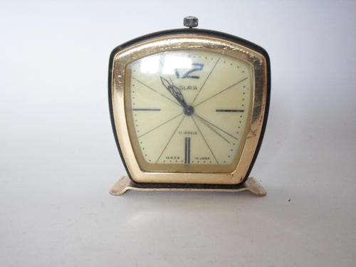 Soviet Vintage mechanical hand winding alarm clock Slava, WORKING