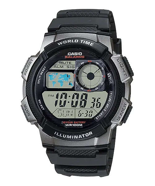 Casio Mens AE-1000W-1AVDF World Time Sports Digital Watch