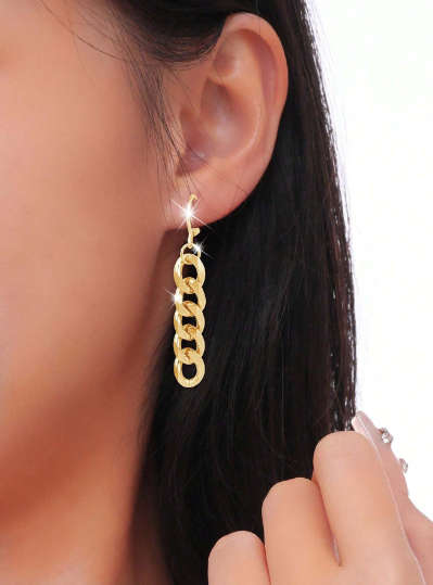 6pcs/Set Ladies` Stainless Steel Strap Luxury Quartz Watch And V Shaped Jewelry Set