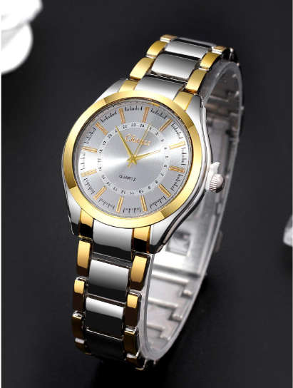 Woman Round Pointer Quartz Watch