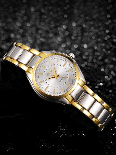 Woman Round Pointer Quartz Watch