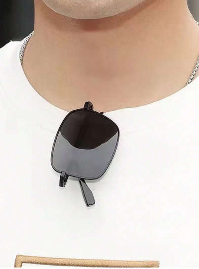 1pc Black Foldable And Fashionable Sunglasses, Uv Protection, Polarized Driving Sunglasses Unisex