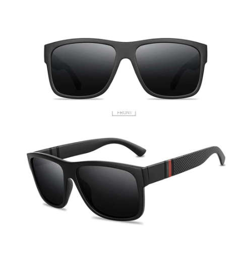 1pc Sand Black Fashionable Large Men`s Square Sunglasses For Riding, Driving And Vacation