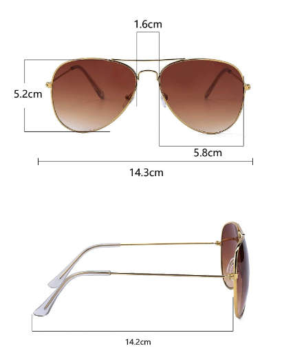 1pc Men`s Retro 90s Double Beam Metal Pilot Sunglasses With Cowboy Western Style