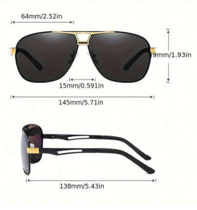 Fashionable Metal Frame Sunglasses For Men, Suitable For Outdoor Activities, Beach, Street Wear Eleg