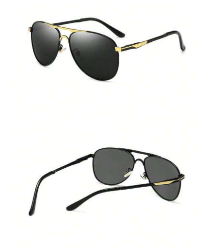1pc Unisex Gold Tone Pilot & Astronaut Polarized Sunglasses, Classic Fashionable Eyewear For Driving